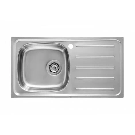 Évier De Cuisine 1 Bac ROCA En Inox Avec Égouttoir à Poser Sur Meuble - A870H30901 - Inox 2 Évier De Cuisine 1 Bac ROCA En Inox Avec Égouttoir à Poser Sur Meuble - A870H30901 - Inox – Image 2