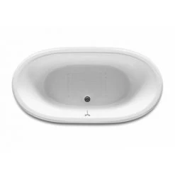 Baignoire Fonte émaillée Ovale Avec Fond Antidérapant Extérieur Gris 1700X850 Newcast - ROCA A233650000