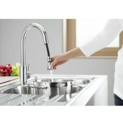 Mitigeur évier à Bec Courbe Extractible Chromé TARGA - A5A8160C00 ROCA