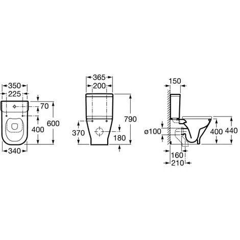 Pack WC THE GAP Sortie Duale Cuvette Rimless, Réservoir Et Abattant Roca 2 Pack WC THE GAP Sortie Duale Cuvette Rimless, Réservoir Et Abattant Roca – Image 2