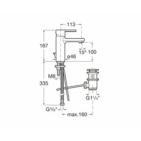 Naia Mit. Lavabo Vidage Pop Up - A5A3096C00 ROCA 2 Naia Mit. Lavabo Vidage Pop Up - A5A3096C00 ROCA – Image 2
