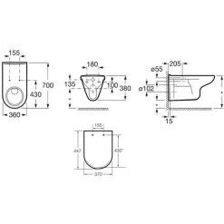 Pack Cuvette Susppendue ROCA Access Avec Abattant Et Kit D'alimentation -Roca Soldes Magasin 13496782 5