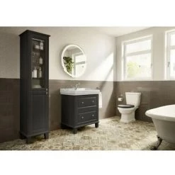 Meuble 2 Tiroirs Et Lavabo Gris Unik Carmen- ROCA A851369417