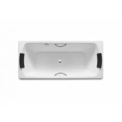 ROCA Lun Plus Baig.Acier 1700X750X440 Fad/Pieds+Poignees Blanc - A221350001