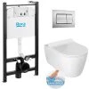 Roca Pack Bâti-support ROCA ACTIVE + WC Sans Bride Idevit Alfa + Abattant Ultra Fin + Plaque Chrome Mat (RocaActiveAlfa-2)