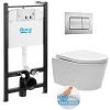 Roca Pack Bâti-support Roca Active + WC Sans Bride Et Fixations Invisibles + Plaque Chrome Mat (RocaActiveSATrimless-2)