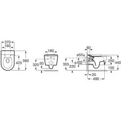 Cuvette WC Suspendue Inspira Round Sans Bride 560x370- Roca A346527000 -Roca Soldes Magasin 24077175 3