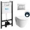 Roca Pack Bâti-support Roca Active + WC Suspendu Vitra + Abattant Soft Close + Plaque Chrome (RocaActiveS50softclose-2)