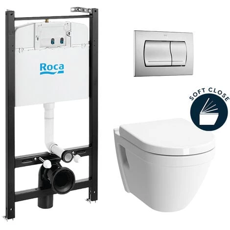 Roca Pack Bâti-support Roca Active + WC Suspendu Vitra + Abattant Soft Close + Plaque Chrome (RocaActiveS50softclose-2) 1 Roca Pack Bâti-support Roca Active + WC Suspendu Vitra + Abattant Soft Close + Plaque Chrome (RocaActiveS50softclose-2)