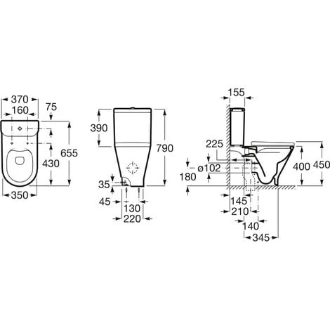 Pack WC The Gap Round - Cuvette Au Sol Dual Rimless Avec Réservoir Attenant - Roca 4 Pack WC The Gap Round - Cuvette Au Sol Dual Rimless Avec Réservoir Attenant - Roca – Image 4
