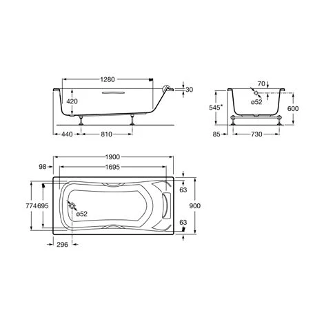 Baignoire Rectangulaire Hydromassante BeCool Total 1900 X 900 Mm BLANC Roca 2 Baignoire Rectangulaire Hydromassante BeCool Total 1900 X 900 Mm BLANC Roca – Image 2