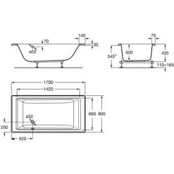 Baignoire Rectangulaire VYTHOS 1700 X 800 Mm BLANC Roca -Roca Soldes Magasin 4065024 3
