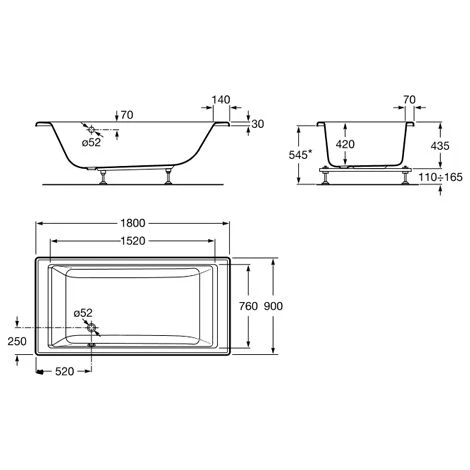 Baignoire Rectangulaire Hydromassante VYTHOS Tonic 1800 X 900 Mm BLANC - Roca 3 Baignoire Rectangulaire Hydromassante VYTHOS Tonic 1800 X 900 Mm BLANC - Roca – Image 3