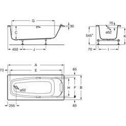 Baignoire Hydromassante SURESTE N - Système Balnéo Total - 1700x700mm - Roca A248042001 -Roca Soldes Magasin 4065041 3