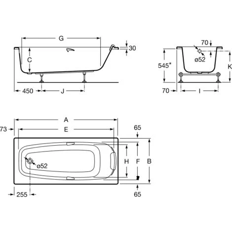 Baignoire Rectangulaire SURESTE N - Système Balnéo Tonic - 1600x700mm - Roca A248037001 2 Baignoire Rectangulaire SURESTE N - Système Balnéo Tonic - 1600x700mm - Roca A248037001 – Image 2