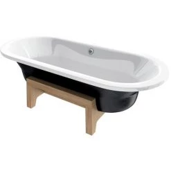 Baignoire En Acier ART PLUS 1800x800mm NOIR Sans Fond Anti-dérapant - Roca