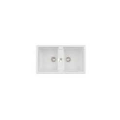 Bergen 85 2C Evier 2 Cuves Quarzex Blanc - ROCA A880210020