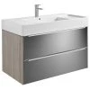 Meuble Unik INSPIRA 1000 Mm Et Lavabo - Miroir Sombre/City Oak - Roca