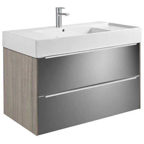 Meuble Unik INSPIRA 1000 Mm Et Lavabo - Miroir Sombre/City Oak - Roca 1 Meuble Unik INSPIRA 1000 Mm Et Lavabo - Miroir Sombre/City Oak - Roca