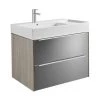 Meuble Unik INSPIRA 800 Mm Et Lavabo - Miroir Sombre/City Oak - Roca