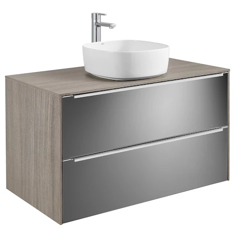 Meuble INSPIRA 1000 Mm Pour Vasque à Poser INSPIRA - Miroir Sombre/City Oak - Roca 1 Meuble INSPIRA 1000 Mm Pour Vasque à Poser INSPIRA - Miroir Sombre/City Oak - Roca