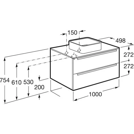 Meuble INSPIRA 1000 Mm Pour Vasque à Poser INSPIRA - Miroir Sombre/City Oak - Roca 2 Meuble INSPIRA 1000 Mm Pour Vasque à Poser INSPIRA - Miroir Sombre/City Oak - Roca – Image 2