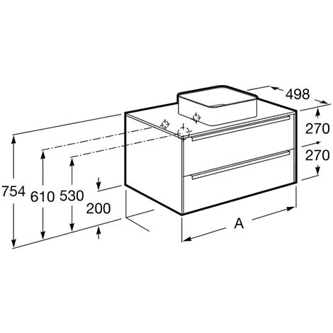 Meuble INSPIRA 600 Mm Pour Vasque à Poser INSPIRA - Miroir Sombre/City Oak - Roca 2 Meuble INSPIRA 600 Mm Pour Vasque à Poser INSPIRA - Miroir Sombre/City Oak - Roca – Image 2