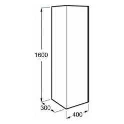 Colonne INSPIRA 1600 Avec Charnière à Gauche - Miroir Sombre/City Oak - Roca -Roca Soldes Magasin 4281526 4