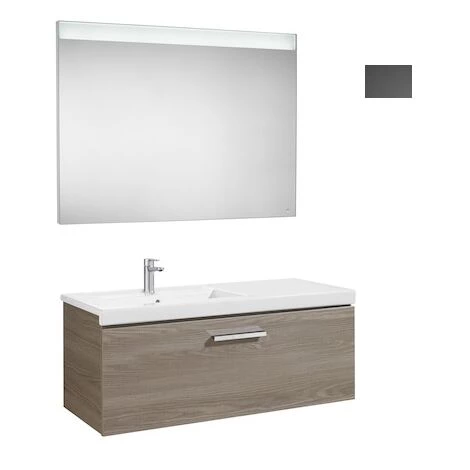 Pack Unik PRISMA 1100 Meuble 1 Tiroir Lavabo à Gauche Miroir LED - Gris - Roca 1 Pack Unik PRISMA 1100 Meuble 1 Tiroir Lavabo à Gauche Miroir LED - Gris - Roca