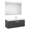 Pack Unik PRISMA 900 Meuble 1 Tiroir Lavabo à Droite Miroir LED-Gris - Roca