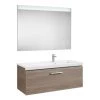 Pack Unik PRISMA 900 Meuble 1 Tiroir Lavabo à Droite Miroir LED-Frêne - Roca