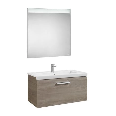 Pack Unik PRISMA 800 Meuble 1 Tiroir Miroir LED - Frêne - Roca 1 Pack Unik PRISMA 800 Meuble 1 Tiroir Miroir LED - Frêne - Roca