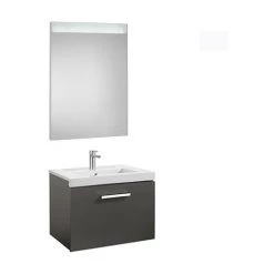 Pack Unik PRISMA 600 Meuble 1 Tiroir Miroir LED - Gris Anthracite - Roca
