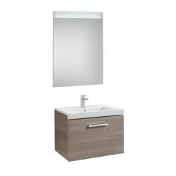 Pack Unik PRISMA 600 Meuble 1 Tiroir Miroir LED - Frêne - Roca