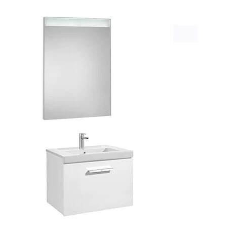 Pack Unik PRISMA 600 Meuble 1 Tiroir Miroir LED - Blanc Brillant - Roca 1 Pack Unik PRISMA 600 Meuble 1 Tiroir Miroir LED - Blanc Brillant - Roca