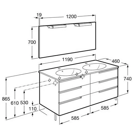 Pack Unik VICTORIA-N Family Oval 1200 + Miroir + Applique - Wengé Texturé - Roca 2 Pack Unik VICTORIA-N Family Oval 1200 + Miroir + Applique - Wengé Texturé - Roca – Image 2