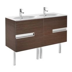 Meuble Unik VICTORIA-N Oval 1200 - Meuble + Lavabo - Wengé Texturé - Roca
