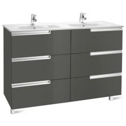 Meuble Unik VICTORIA-N Family 1200 - Meuble + Lavabo - Gris Anthracite - Roca