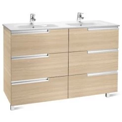 Meuble Unik VICTORIA-N Family 1200 - Meuble + Lavabo - Chêne Texturé - Roca