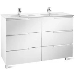 Meuble Unik VICTORIA-N Family 1200 - Meuble + Lavabo - Blanc Brillant - Roca