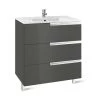Meuble Unik VICTORIA-N Family 1000 - Meuble + Lavabo - Gris Anthracite - Roca