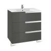 Meuble Unik VICTORIA-N Family 700 - Meuble + Lavabo - Gris Anthracite - Roca