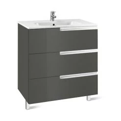 Meuble Unik VICTORIA-N Family 700 - Meuble + Lavabo - Gris Anthracite - Roca