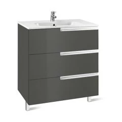 Meuble Unik VICTORIA-N Family 900 - Meuble + Lavabo - Gris Anthracite - Roca