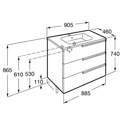 Meuble Unik VICTORIA-N Family 900 - Meuble + Lavabo - Wengé Texturé - Roca 2 Meuble Unik VICTORIA-N Family 900 - Meuble + Lavabo - Wengé Texturé - Roca – Image 2