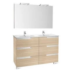 Pack Unik VICTORIA-N Family 1200 + Miroir + Applique - Chêne Texturé - Roca