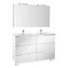 Pack Unik VICTORIA-N Family 1200 + Miroir + Applique - Blanc Brillant - Roca