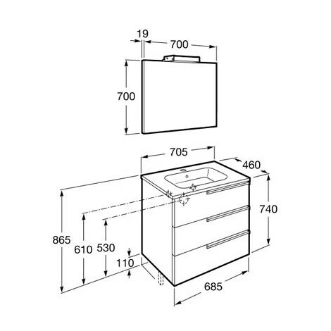 Pack Unik VICTORIA-N Family 700 + Miroir + Applique - Chêne Texturé - Roca 2 Pack Unik VICTORIA-N Family 700 + Miroir + Applique - Chêne Texturé - Roca – Image 2