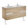 Meuble Unik VICTORIA-N 1200 - Meuble + Lavabo - Chêne Texturé - Roca