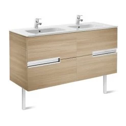 Meuble Unik VICTORIA-N 1200 - Meuble + Lavabo - Chêne Texturé - Roca